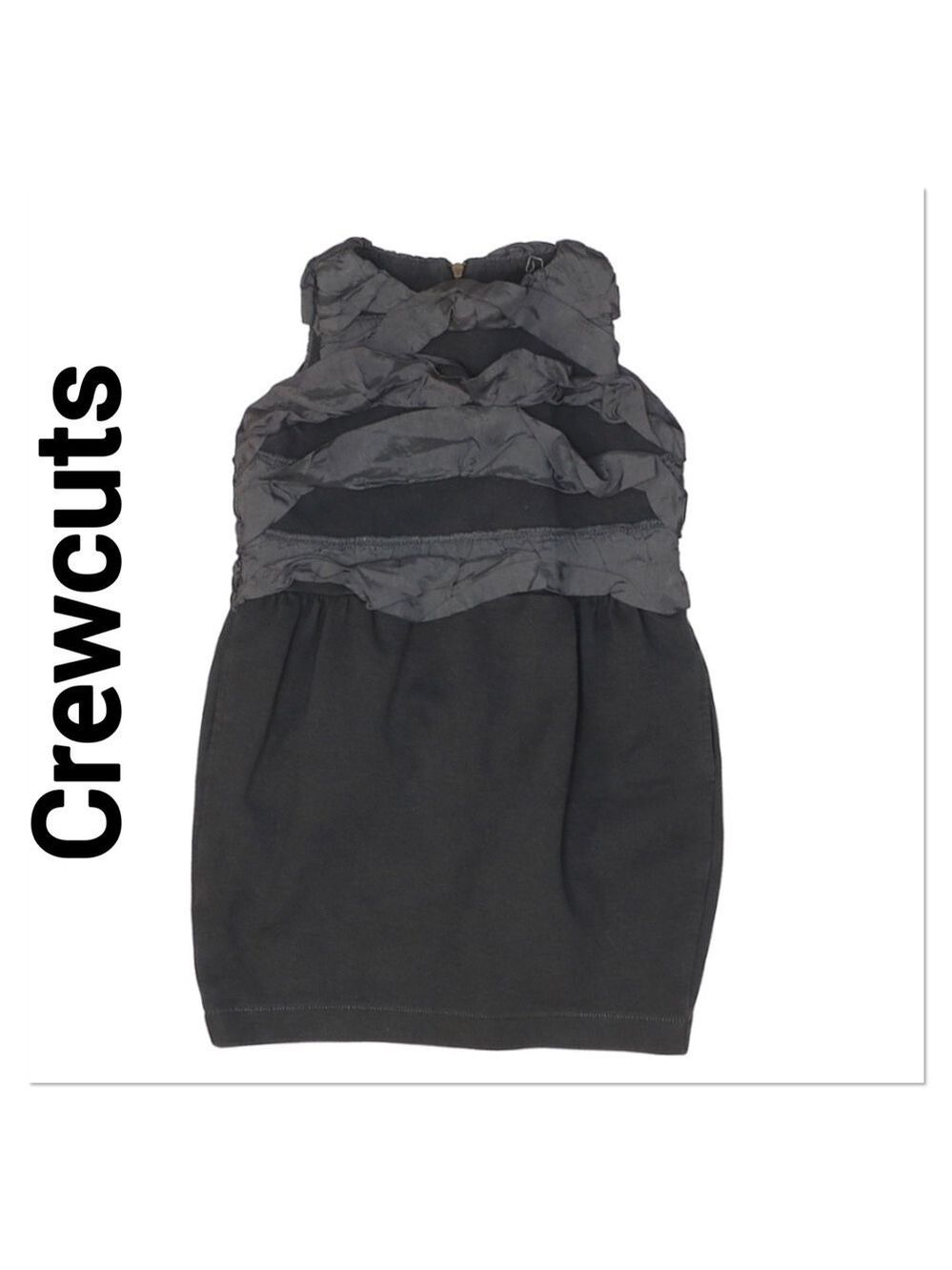J. CREW CREWCUTS Gray Ruffle Shift Dress size 4/5
